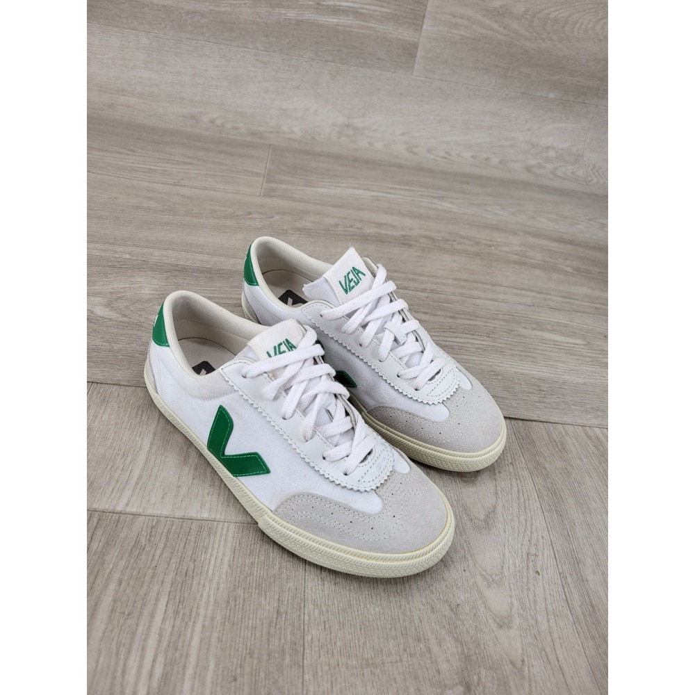 Veja Volley Canvas White Emeraude Green Sneakers VO0103525A410 Womens 6